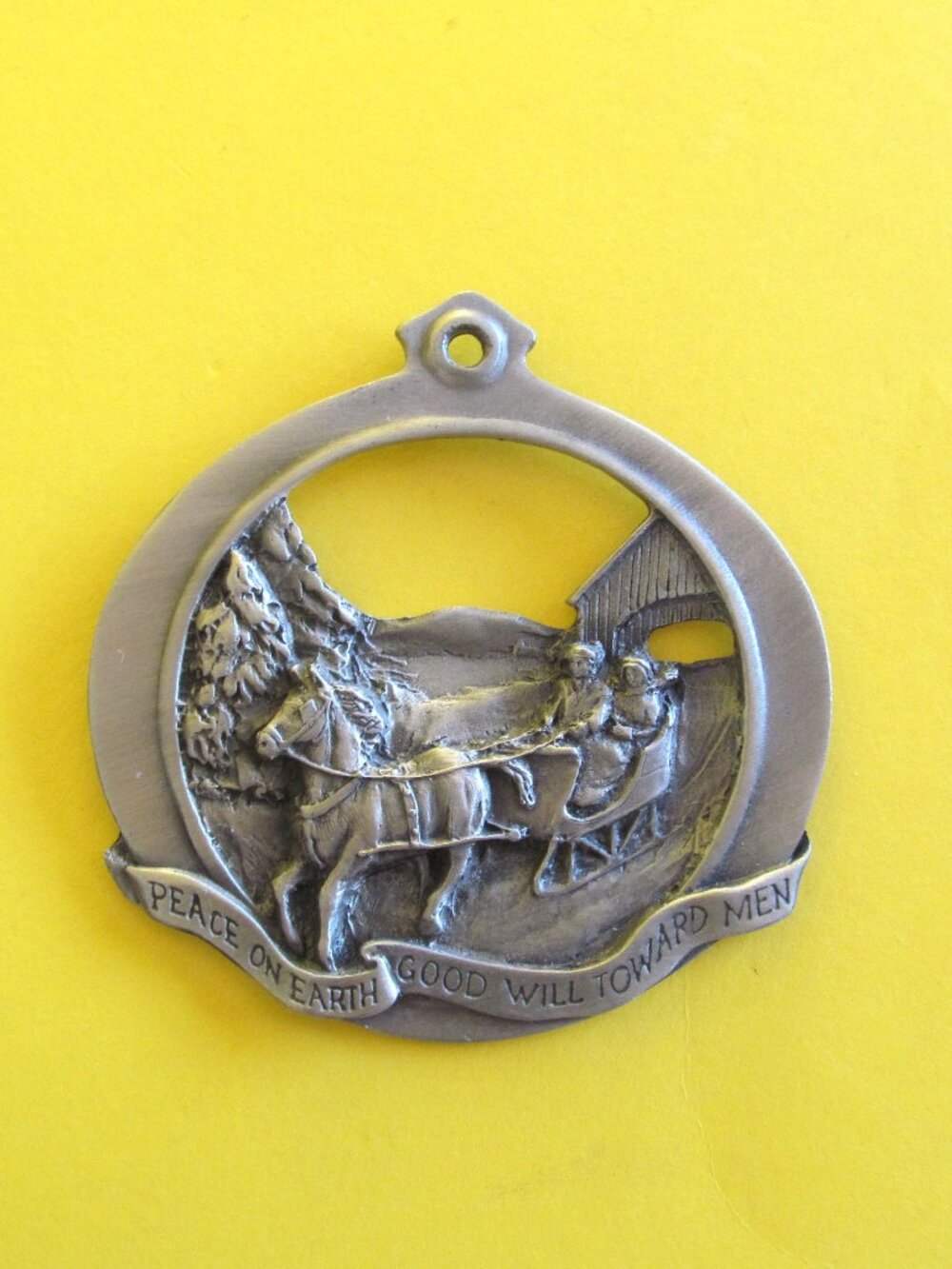 2/$30 Vintage pewter Christmas ornament